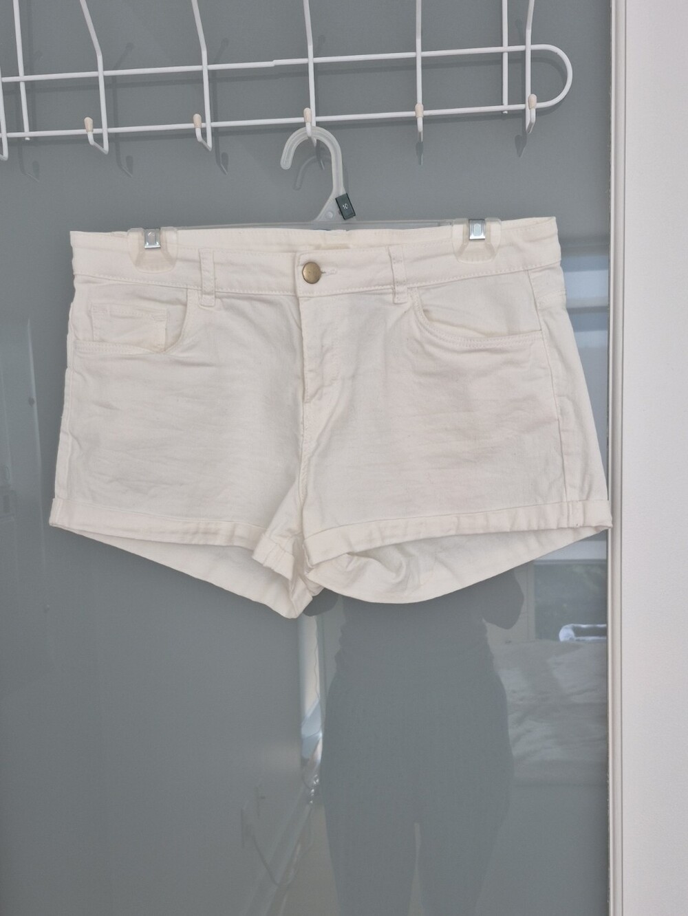 H&M Cream Cotton Jean Shorts